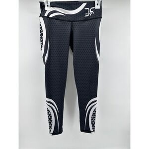 HunniFit Black Honeycomb Print Athletic Leggings Size L